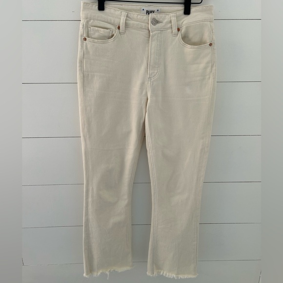 Paige Colette Crop Flare Raw Hem Jeans - Picture 3 of 12